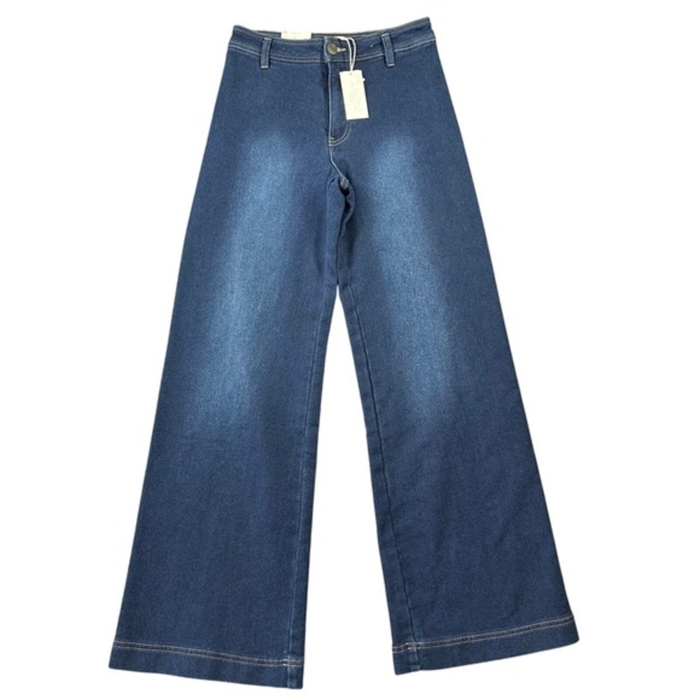 Z Supply Size 25 Rilynn Wide Leg Trouser Jeans Dark Rinse Preppy Casual‎ NEW
